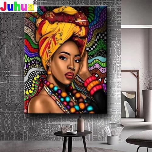 African American Woman 5D DIY Square/Round Diamond painting Cross Stitch Diamond Embroidery Girl Pattern Rhinestone Home Decor