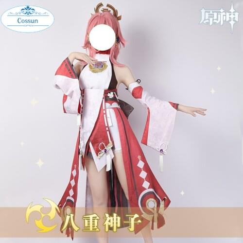 Anime! Genshin Impact Yae Game Suit Kimono Uniform Cosplay Costume Halloween Carnival Party Role Play Outfit For Women 2021 NEW