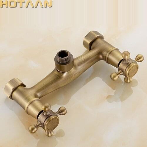 Free shipping Antique Brass Bathroom Bath Wall Mounted Hand Held Shower Head Kit Shower Faucet Sets YT-5346-P