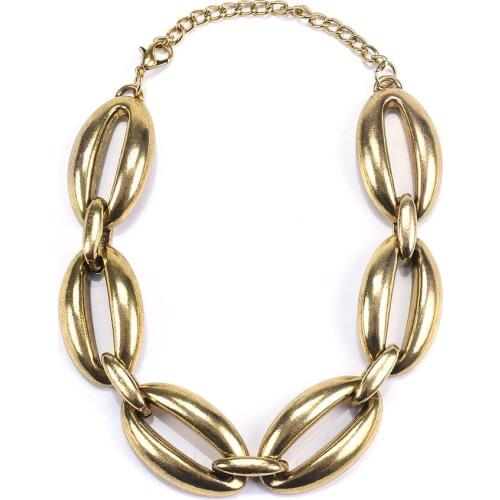 Za Geometric Circles Chokers Necklace Women Boho Ethnic Gold Color Maxi Chain Statement Pendant Necklace Party Jewelry