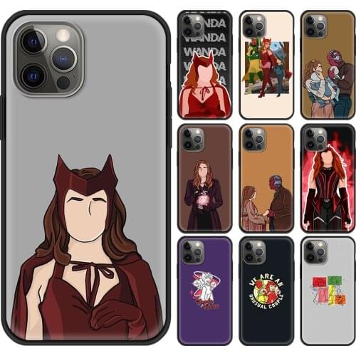 Phone Case Cover for iPhone 7 8 12 11 Pro MAX XR X XS MAX SE 2020 6 6S PLUS Luxury Soft Silicone TPU Shell Cartoon Wandavisions