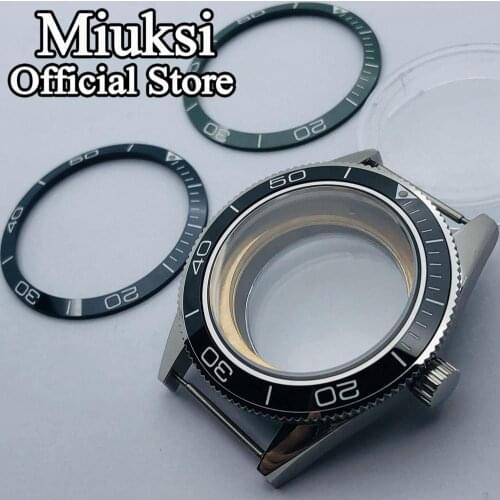 Miuksi 41mm silver watch case sapphire glass case fit ETA 2836 Miyota 8205 8215 821A Mingzhu DG2813 3804 Seagull ST1612 movement