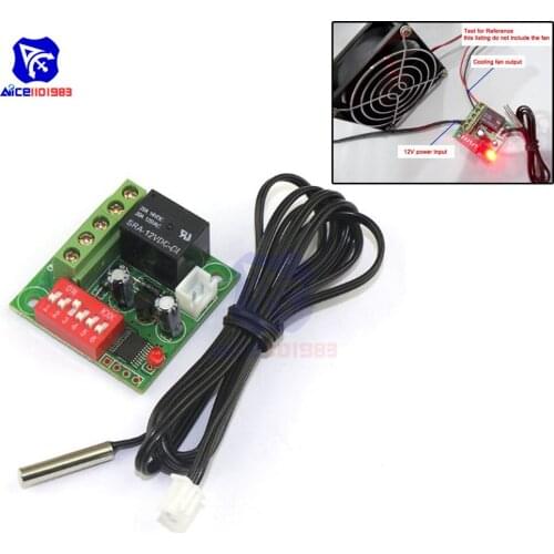 Diymore 12V DC Digital Heating/Cooling Thermostat 20-90 °C Temperature Controller with 0.5 Meter Sensor Probe Cable