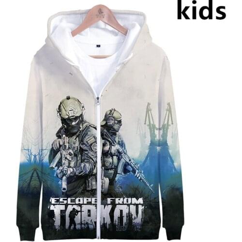 2 To 14 Years Kids Hoodies Game Escape From Tarkov Clothing Boys Girls Hoodie Sweatshirt Long Sleeve Jacket Coat Teen Clothes