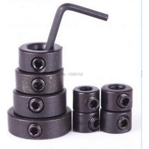By dhl 100set 8pcs/set Woodworking Tools Drill Bits Depth Stop Collars Ring Drill Locator + Hex Wrench 3/4/5/6/8/10/12/16mm