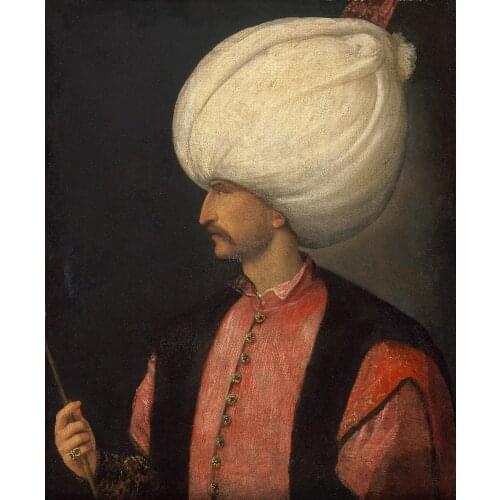 HOME OFFICE wall Decorative art # The Portrait of Sultan of the Ottoman Empire Suleiman I PRINT painting on canvas