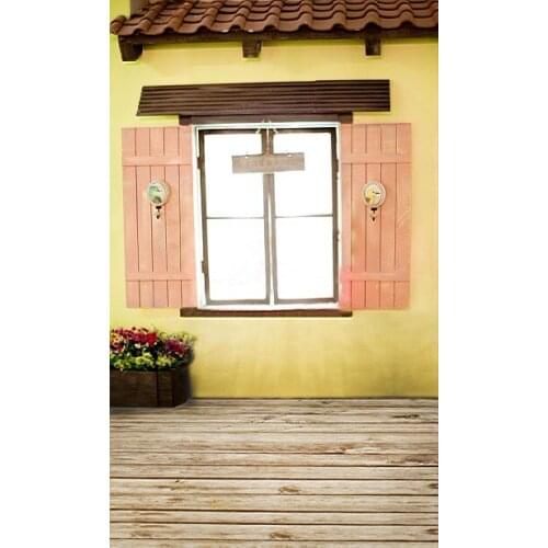 VinylBDS 6.5X10FT Window Photography Backdrop Brick Wall Backgrounds For Photo Studio Wood Backdrp
