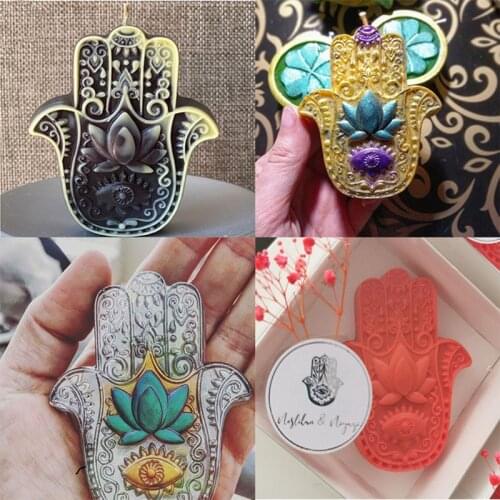 4 Holes DIY Hand of Fatima Eye of God Silicone Mold Forms For Candles Soap Mould Making Aromatherapy Plaster Mold For Resin Tool
