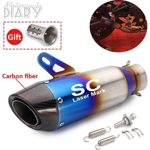 38-51mm Exhaust Motorcycle Muffler Escape Moto Pipe DB Killer Laser Silencer SC Carbon Fiber For Kawasaki Z1000 Bike Motorcross