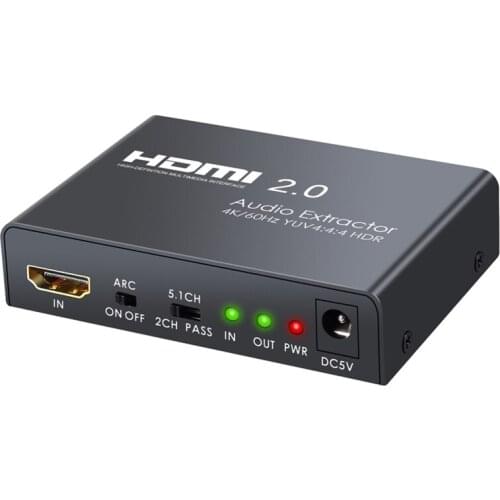HDMI 2.0 Audio Extractor 4K 60Hz YUV 4:4:4 and HDR HDMI-compatible to Optical TOSLINK SPDIF Analog RCA L/R 3.5mm Converter