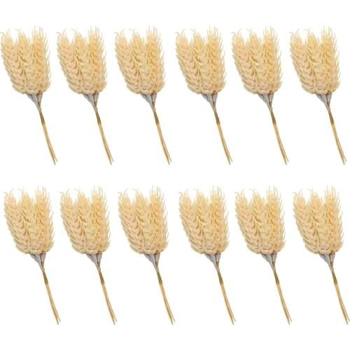 12pcs Artificial Flower Wheat Fake Floral DIY Wedding Xmas Gifts Decoration