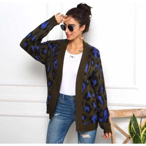 Cardigan Women Sweater Print Winter Ladies Clothes