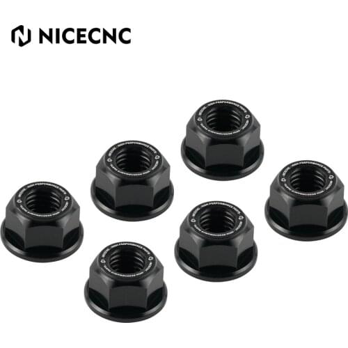 CNC Sprocket Nuts Set of 6 M8x1.25 Set For Kawasaki Ninja H2 / SX / SE 2015-2018 Ninja 1000 Ninja ZX-10R/ZX-10RR Z1000 2011-2018