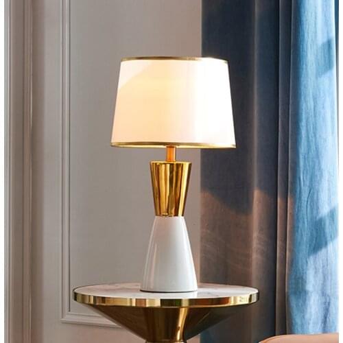 Buy 2 Get 20% Off Luxury Post Modern Golden Ceramic Table Lamp for Bedroom Bedside Lamp Living Room Table Lamp Bedroom Lamp