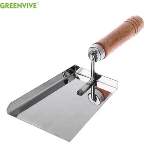 Stainless Steel Wood Handle Cleaning Beehive Shovel Beekeeping Clean Tool Scoop 3.15in *7.87in Honey shovel