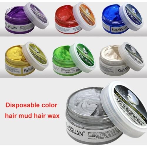 Fashion Temporary Color Dye Mud Salon Hair Wax Cream Styling Modeling Pomade Sliver Grandma Green Hair Dye gray human hair