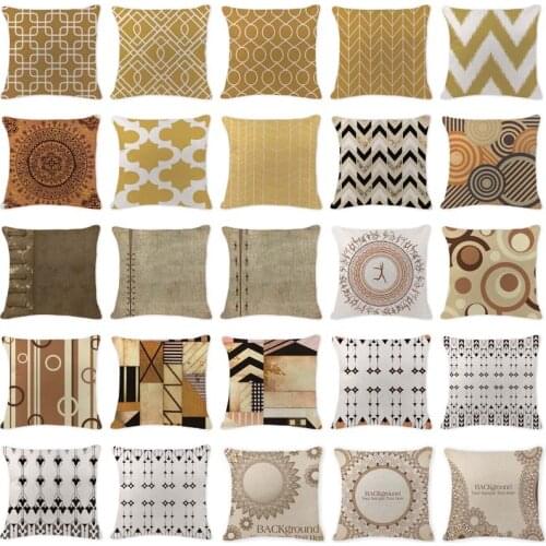 Retro Ethnic Geometry High Quality Cushion Cover Throw Pillow Cotton Linen Car Sofa Bed Home Decor Textile Printed Pillow Case