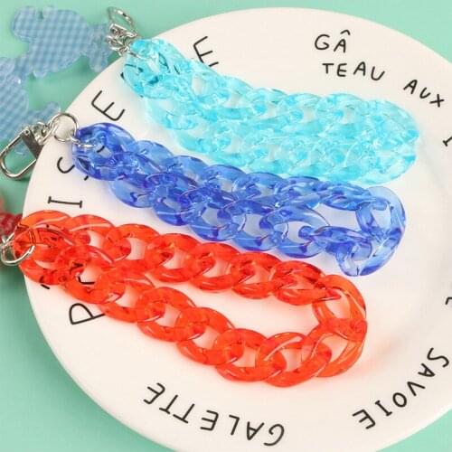 New Cartoon Keychain Cute Acrylic Lattice Bear Car Opening Ring Keyfob Bag Pendant Detachable KeyRing Couple Bag Decoration Gift