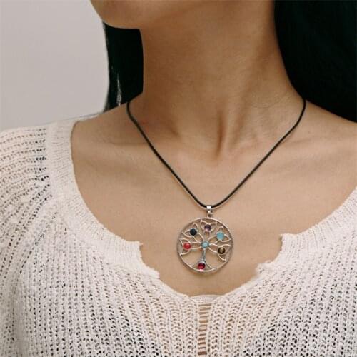 F321 round hollow tree pendant tree of Life Necklace creative Necklace female