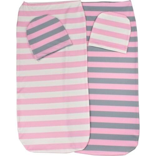 Baby Girls Floral Print Swaddle Sacks Sleeping Bag with Bow Knotted Headband for Newborns Infants Cocoon Sleepsacks Bed Blankets