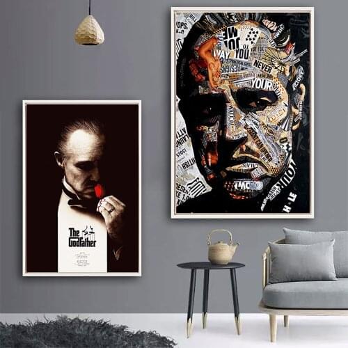Classic Movie Godfather Retro Poster Decoration Mural Canvas Painting and Living Room Wall Art Prints for Modern Home Decor