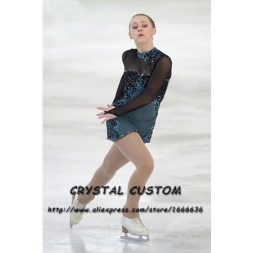 Figure Skating Dresses For Girs Fashion New Brand Competition Children Ice Figure Skating Dresses Crystal Custom DR3785