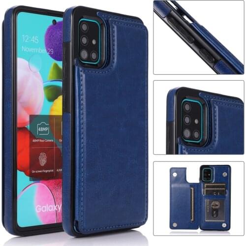 Retro PU Leather Case For Samsung Galaxy A51 A71 4G 5G Multi Card Holder Phone Cases For Samsung A52 A72 5G Magnetic Flip Cover