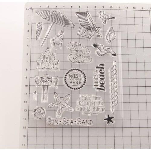 Beach Vacation CLEAR STAMPS DIY Scrapbooking Card Album Paper Craft Rubber Transparent Silicon Clear Stamp