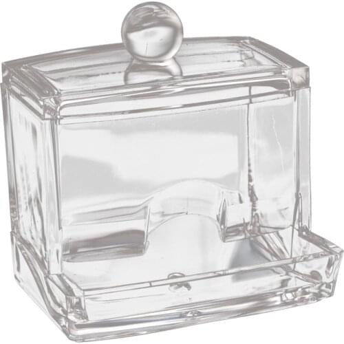 Clear Acrylic Cotton Swab Makeup Case Stick Box Storage Stand Rack