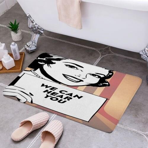 WE CAN HEAR YOU HOUSEWIFE 3D Print Doormats Rectangle Non-Slip DoorMat Bedroom Kitchen Entrance Print Door rugs Dropshipping