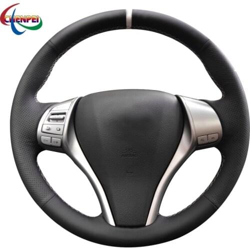 DIY Anti-Slip Black Leather Car Steering Wheel Cover For Nissan 2013 Teana 2014 X-Trail QASHQAI Sentra Car Interior Decoration
