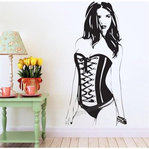 Sexy Girl Wall Stickers Neymar - Women Fashion woman Vinyl Wall Decal Girl Decals Murals Art Home Bedroom Decor Poster B106