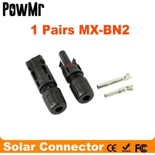 One Pair Male and Female Solar Panel Connector for Solar Cable Suitable Cable Cross Sections 2.5mm2~6.0mm2 IP67