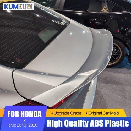 KUMIKUBI For Honda CIVIC Spoiler 2016-2020 ABS Plastic Unpainted Primer Color Rear Trunk Boot Wing Lip Spoiler Car Accessories