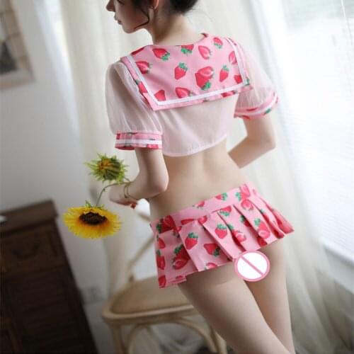 Students Uniforms School Girls Costume Short Mini Skirt Tops Halloween Role Play School Girl Sexy Lingerie Set Costume Carnevale