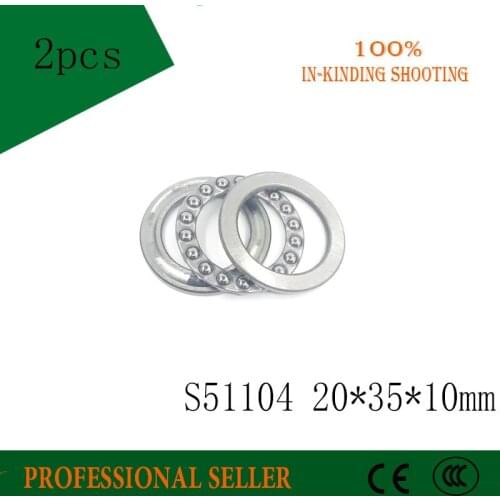 Free shipping S51104 (2PCS) 20x35x10mm 8104 20*35*10mm 51104 stainless steel thrust ball bearing