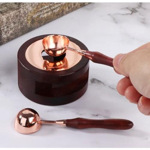 Vintage Wooden Sealing Wax Stamp Anti-Warm Spoon for Melting Furnace Seal Scrapbooking Stamps