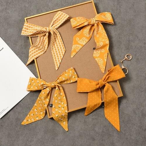 Fashion Dot Womens Silk Hair Scarf Bandanas Lady Hair Ribbon Bag Skinny Scarves Design Wrist Towel Foulard Headband for Ladies