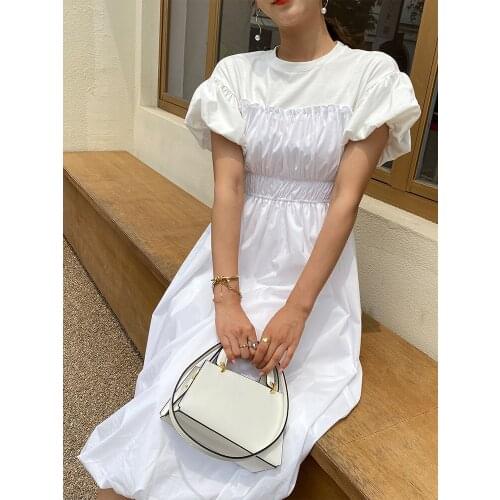 Womens dress summer dress new style bubble sleeve slim dress temperament dress