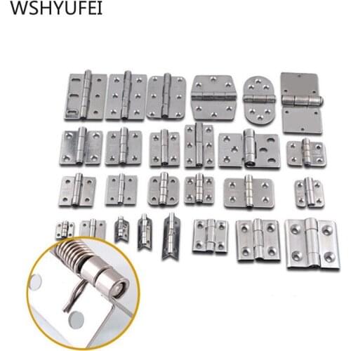 1pcs Stainless Steel Mute hinges for furniture Cabinet wardrobe Drawer Door Hinges Kitchen Furniture Hardware Accessories