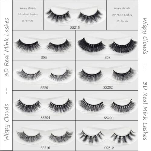 Visofree Lash 13 styles 1 pair Mink Lashes Black Natural Thick Mink Eyelash Soft Long Handmade Makeup Fake Eye Lashes Extension