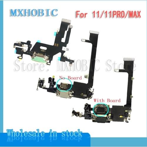 2pcs Charging Flex For iPhone 11 Pro Max USB Charger Port Dock Connector Plug With Mic Flex Cable Ribbon Replacement
