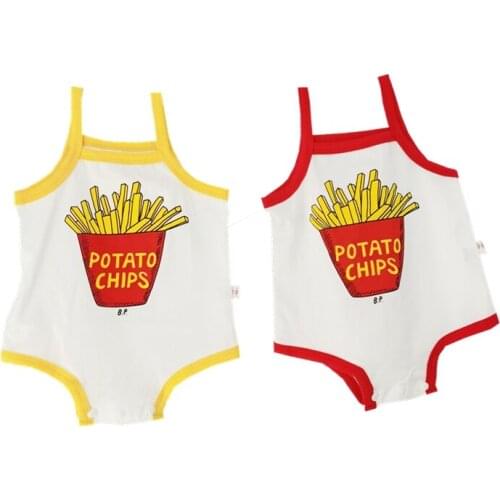 2021 Baby Boys Baby Girsl Suspender Summer Clothes One Piece Cotton Sleeveless Romper Summer Baby Climbing Suits Bodies Outfits