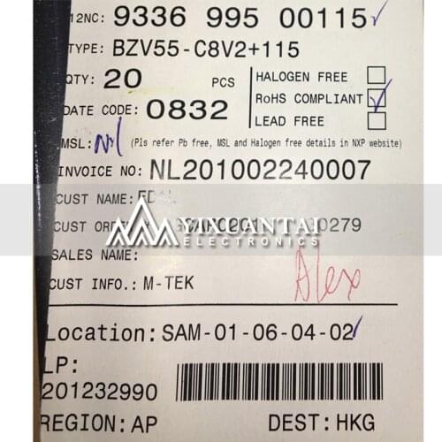 50PCS/LOT 100pcs/lot 500pcs/lot 2500PCS/LOT Free shipping 100% original BZV55-C8V2 BZV55 LL34