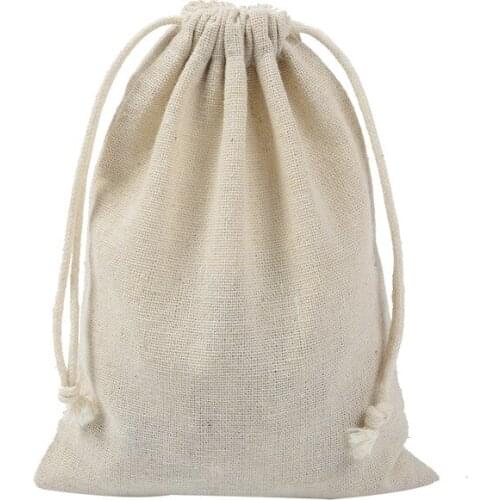 50pcs Cotton zip lock bag 13x18cm flat bottom environmental protection packaging storage bags wedding party favor package