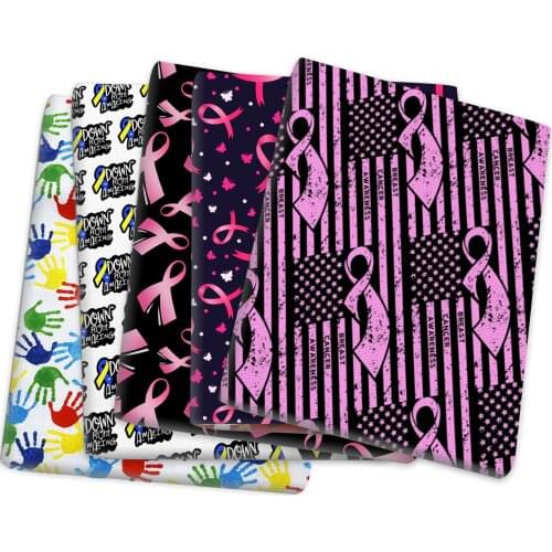 Autism Puzzle Cancer 100% Cotton Fabric Patchwork Sewing Quilting Needlework Material DIY Handmade Cloth,1Yc14118