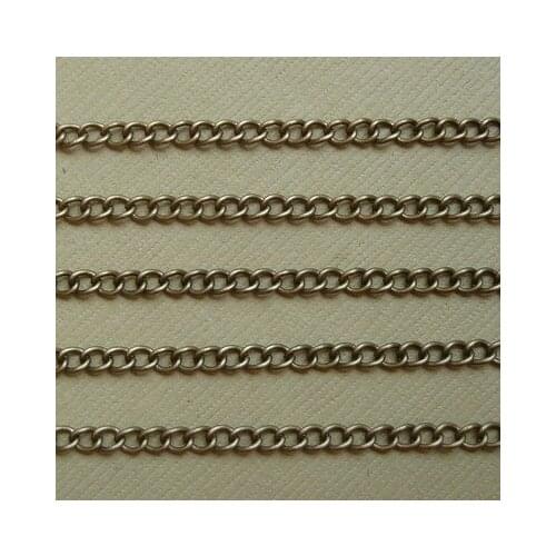 Free shipping!!!!200M/lot Antique Bronze Twist Curbe Chain 2.5x3.5mm
