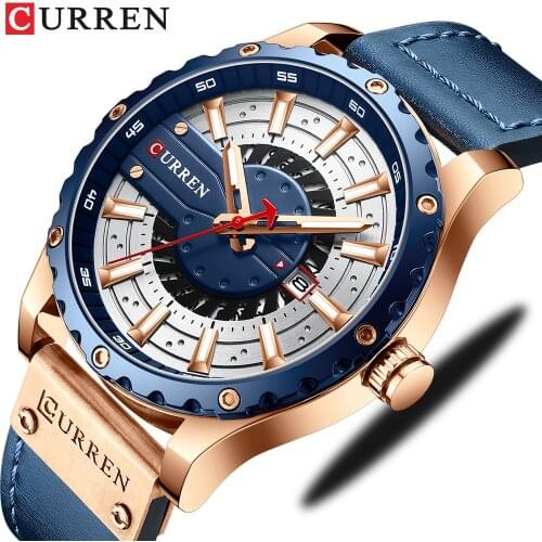 2020 New CURREN men watches Top Brand Luxury Military Leather Date watch men Fashion Sport Wristwatch Waterproof Quartz Clock