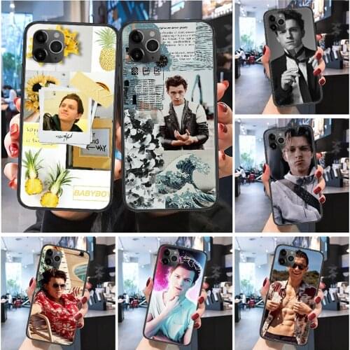 Tom Holland Spider Actor Phone Case Cover Hull For iphone 5 5s se 2 6 6s 7 8 12 mini plus X XS XR 11 PRO MAX Frosted black art