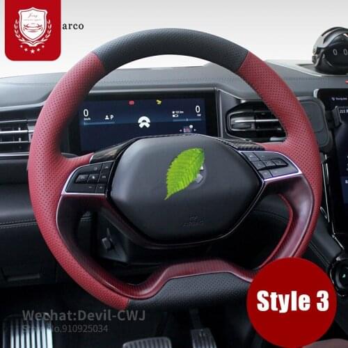 Steering wheel cover For NIO ES8 ES6 EC6 Premium Genuine Leather Auto Hand stitch Grip Cover wear-resistant car accessories